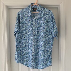 Daniel Cremieux Blue and White Paisley Shirt